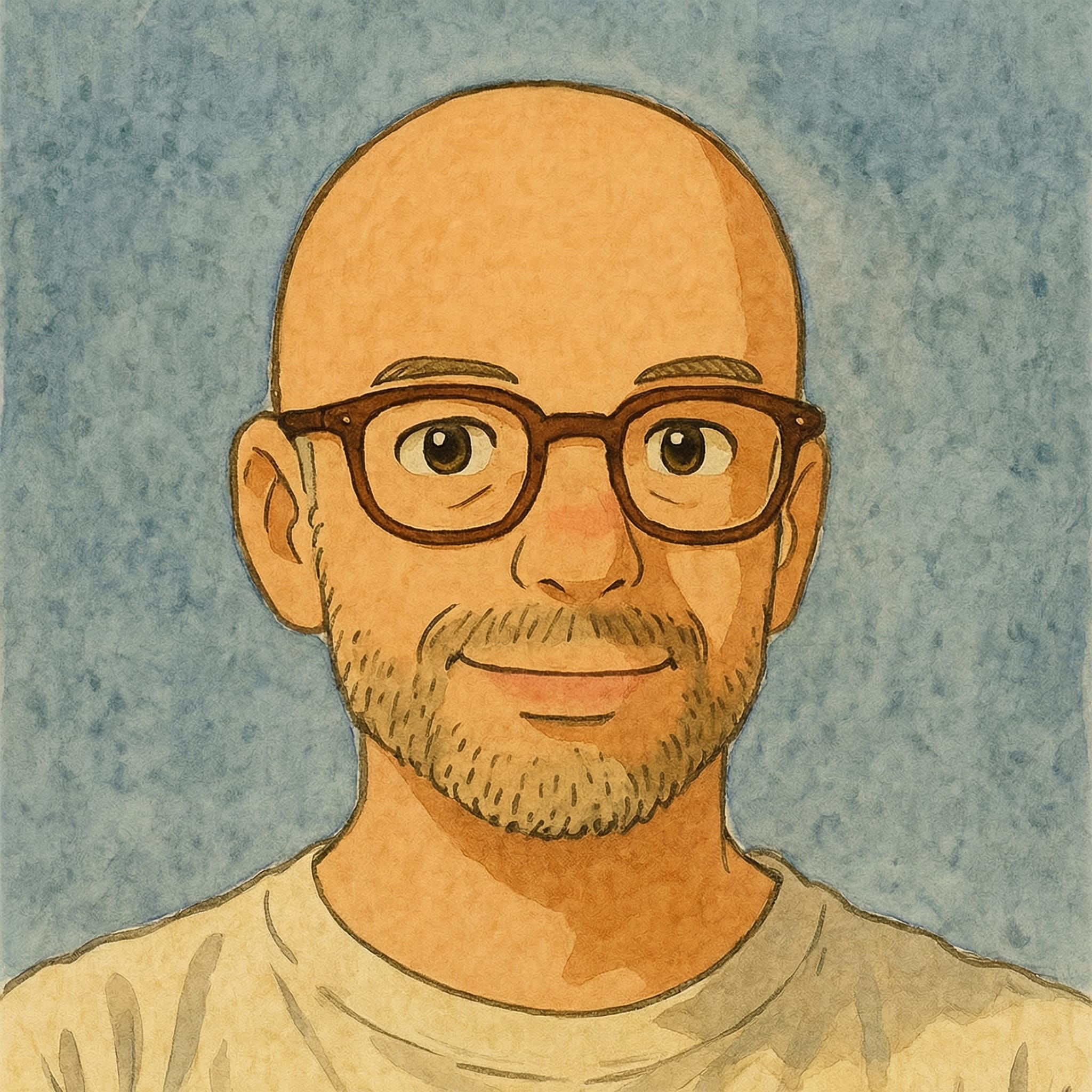Illustrated portrait of Frank Sykes